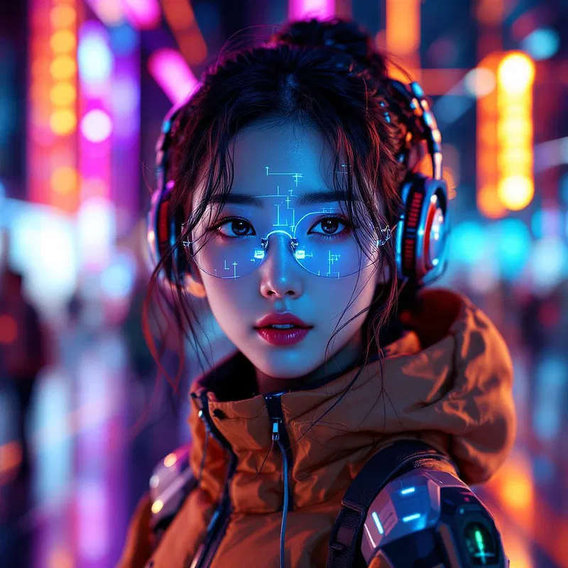 Modern technology-inspired Korean portrait