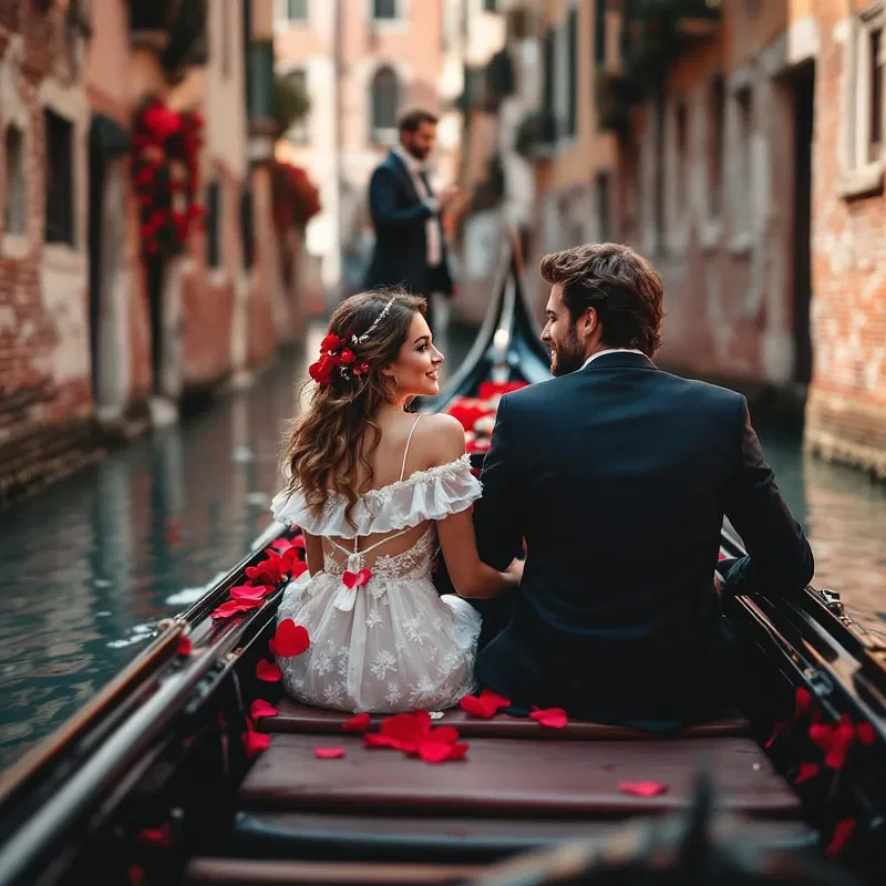 Gondola ride on Valentine's Day