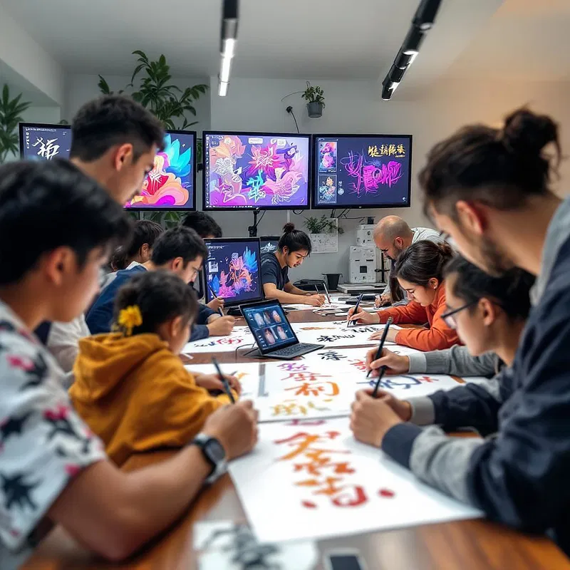 Collaboration in AI calligraphy design