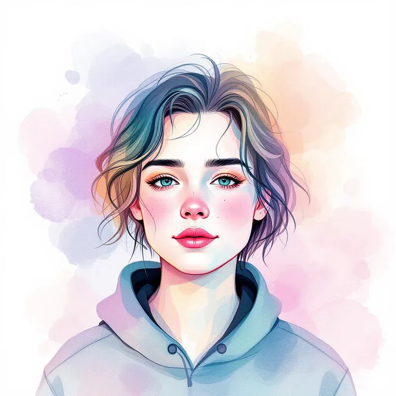 AI avatar in watercolor style