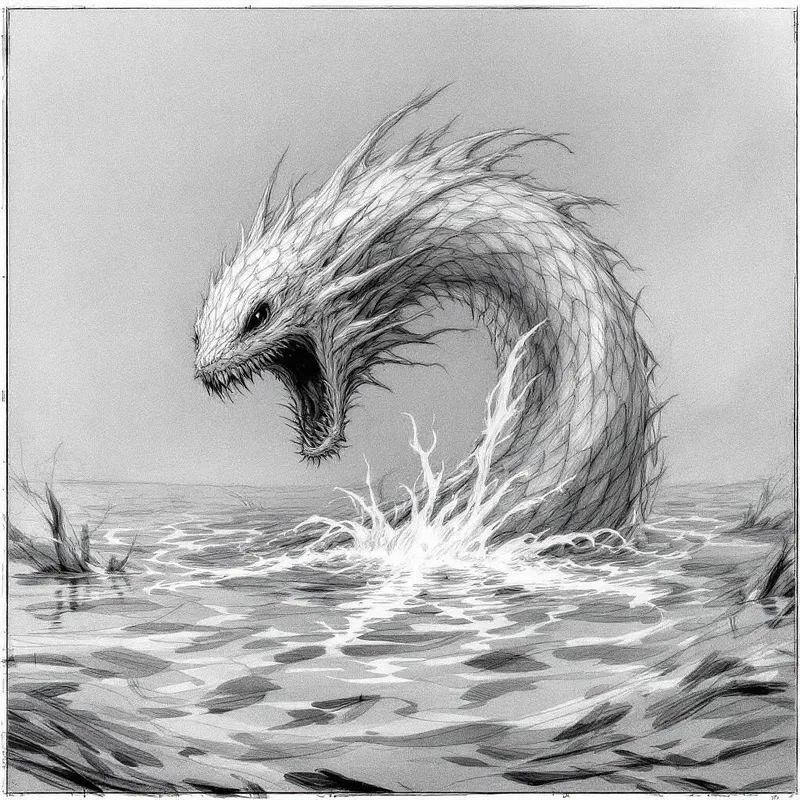 Mystical sea creature storyboard sketch