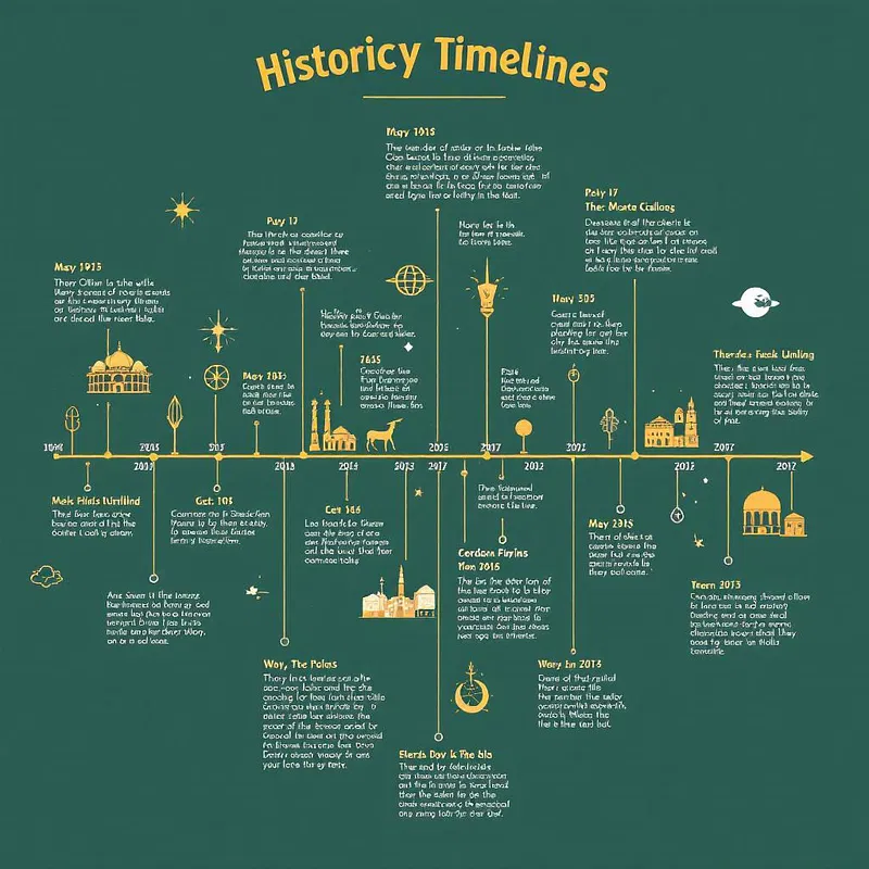 Historical events infographic with timeline