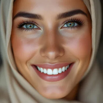 Middle Eastern woman with a radiant smile