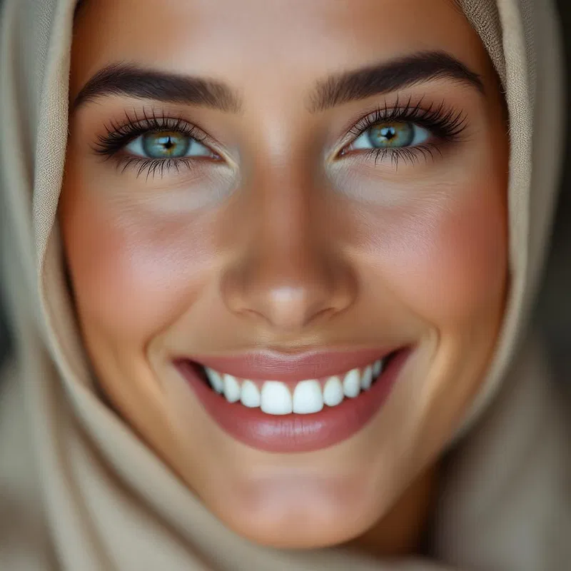 Middle Eastern woman with a radiant smile