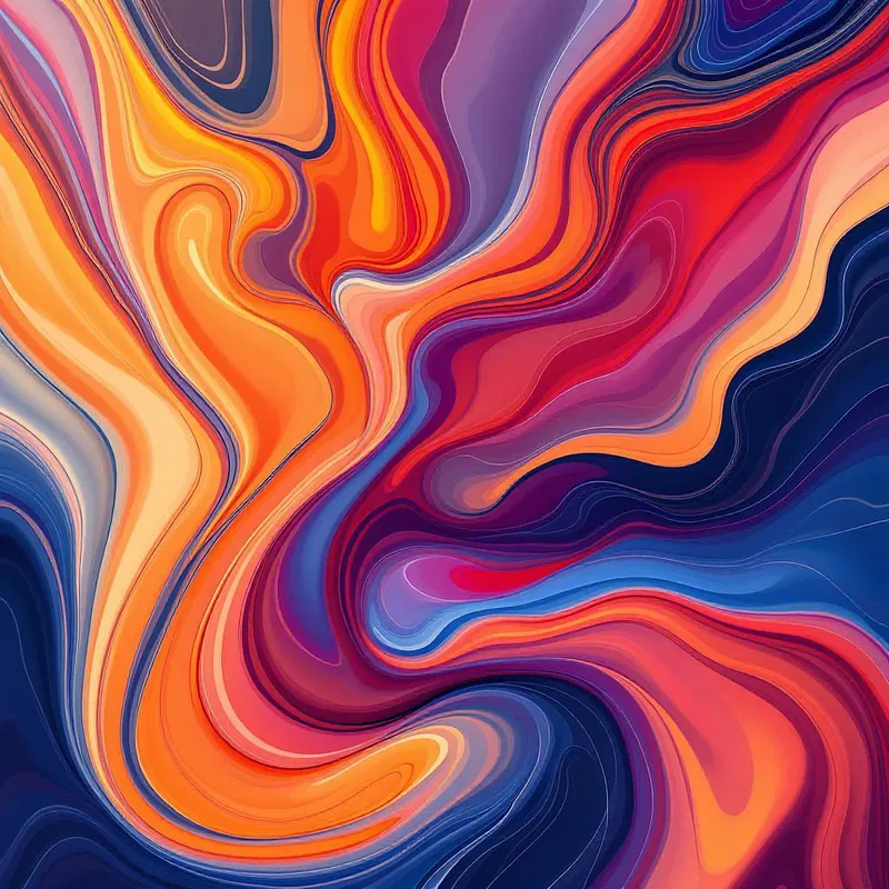 Surreal abstract art with fluid lines