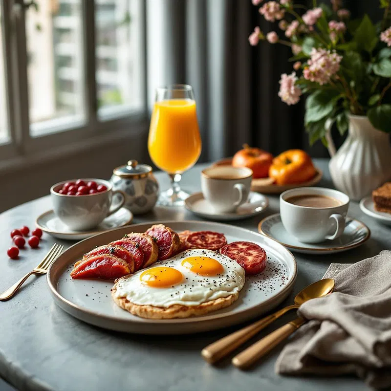 AI-crafted perfectly styled breakfast spread