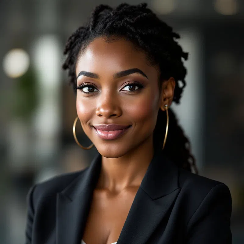 Corporate AI headshot of an African American woman.