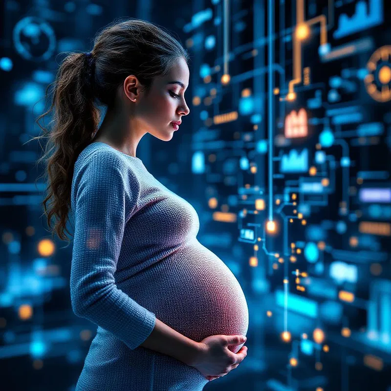 Futuristic digital motherhood