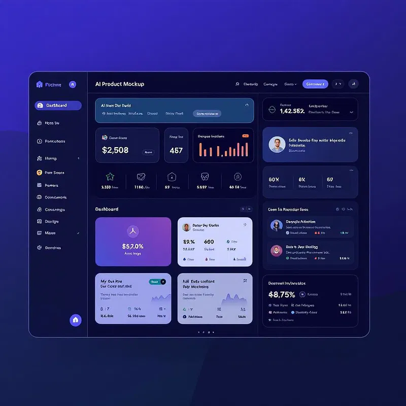 Interactive AI product mockup dashboard