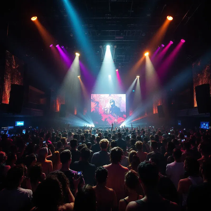 Underground techno club ambiance in Berlin