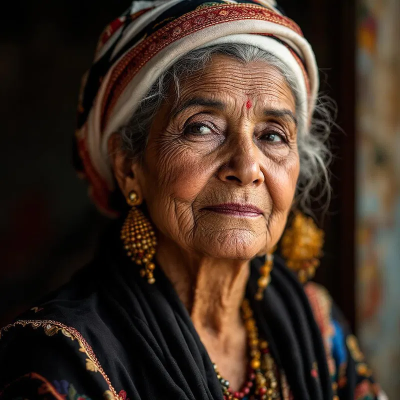 Elegant older South American woman