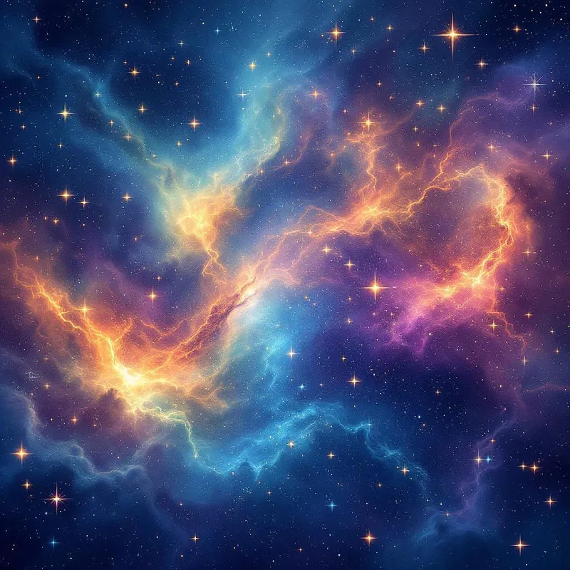 Nebula with swirling stars