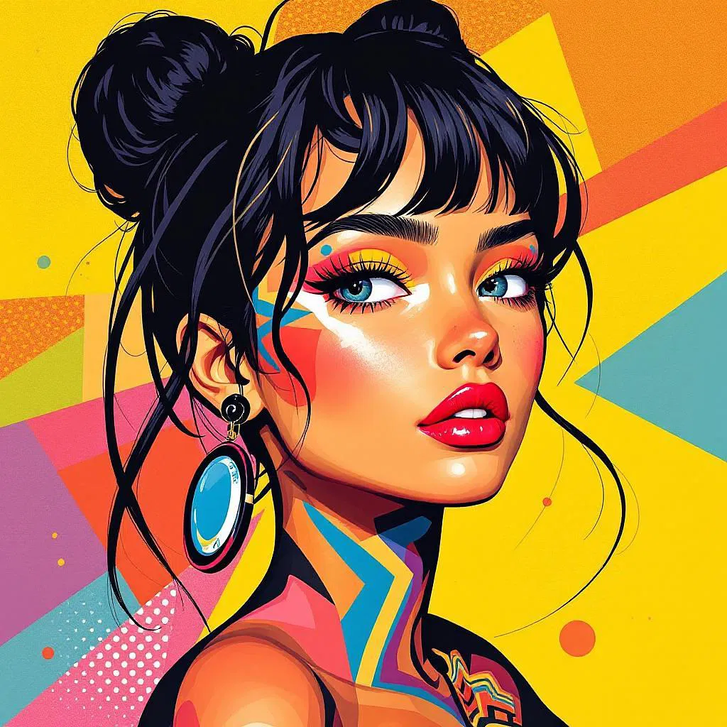 AI avatar reflecting a pop art style