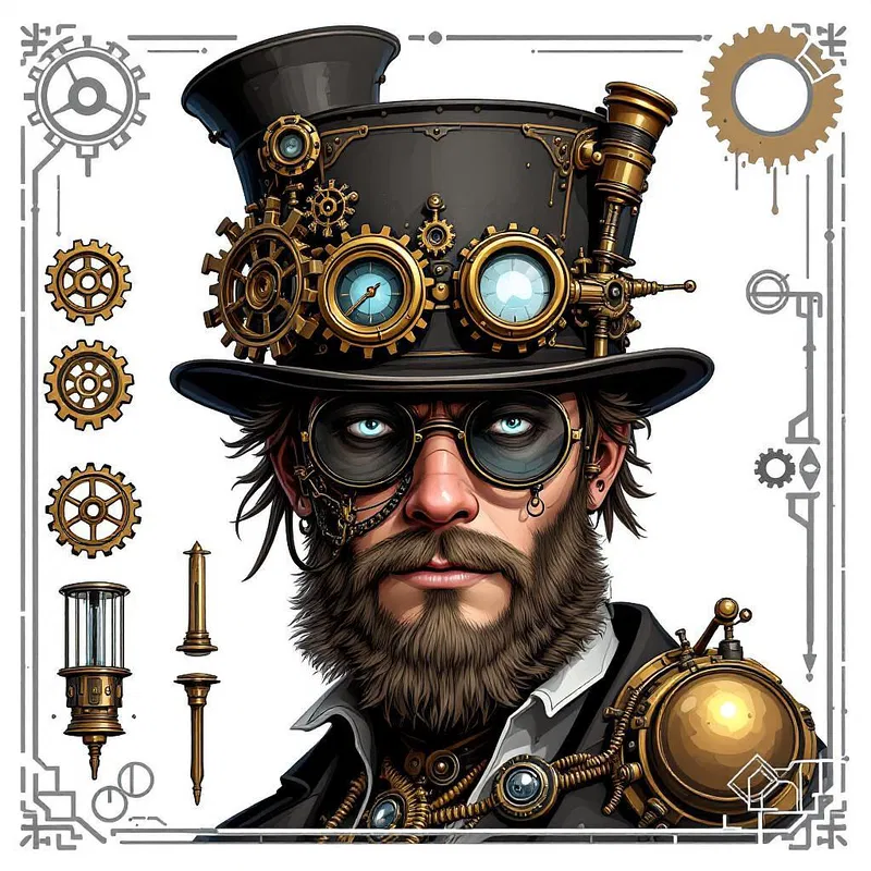 AI avatar with steampunk style