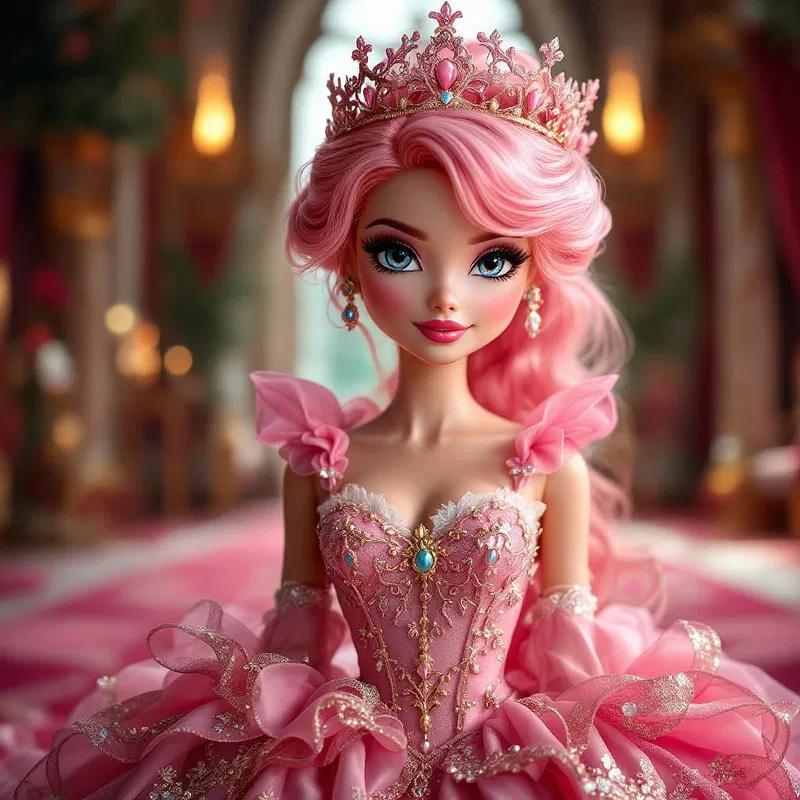 Royal pink doll as a princess