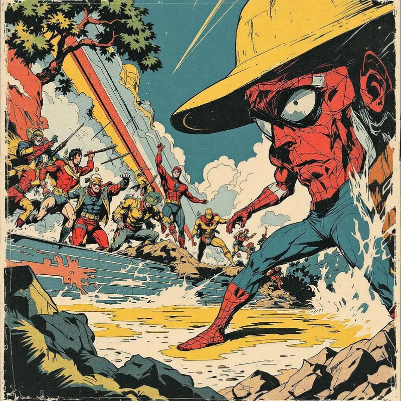 Retro comic book cover illustration