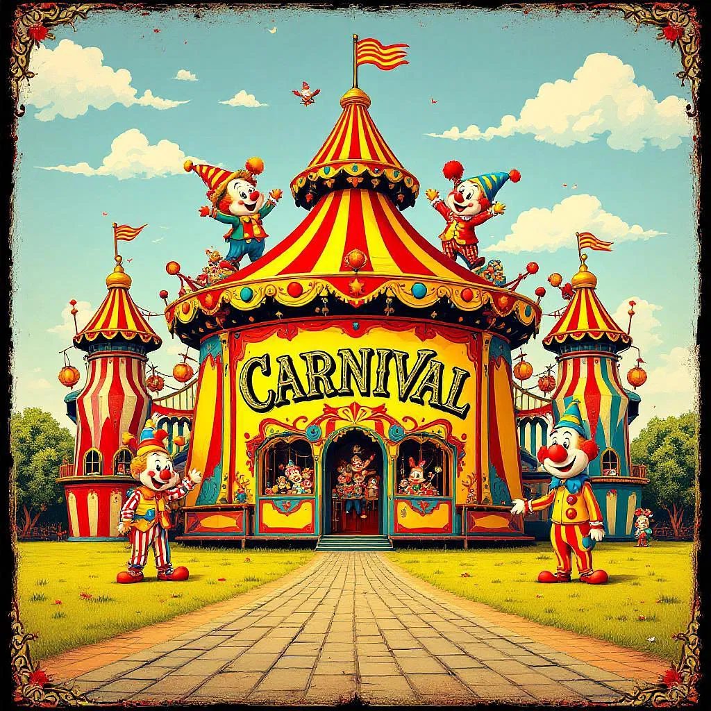 AI vintage carnival poster illustration