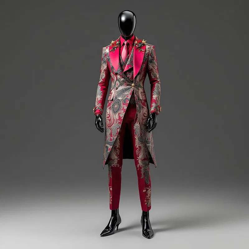 Fashion-forward Christmas suit with AI