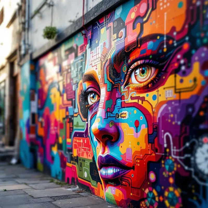 Urban street art transformed by AI