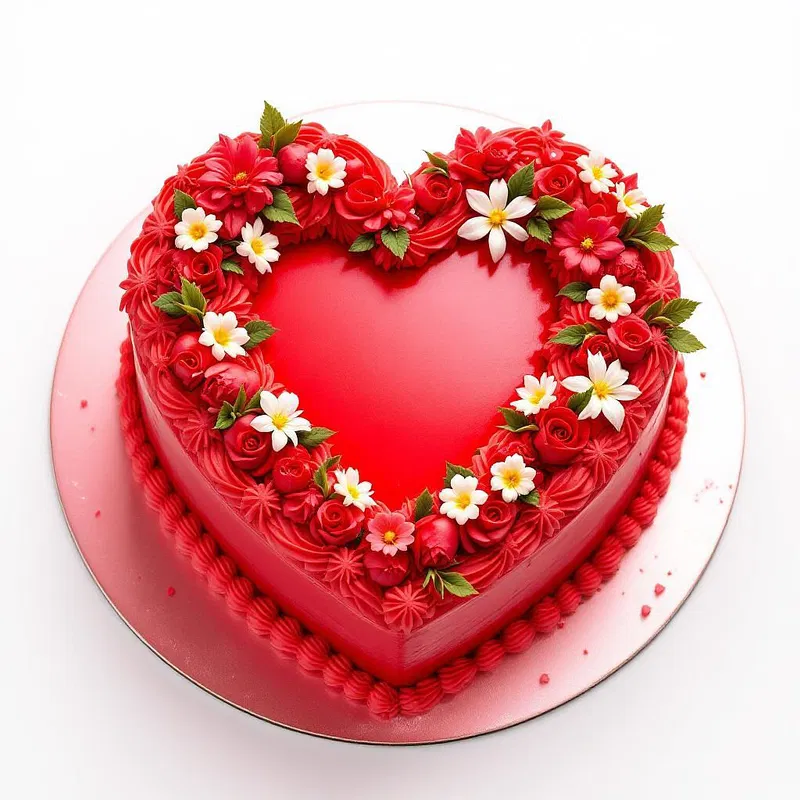 Valentine's Day heart-shaped cake