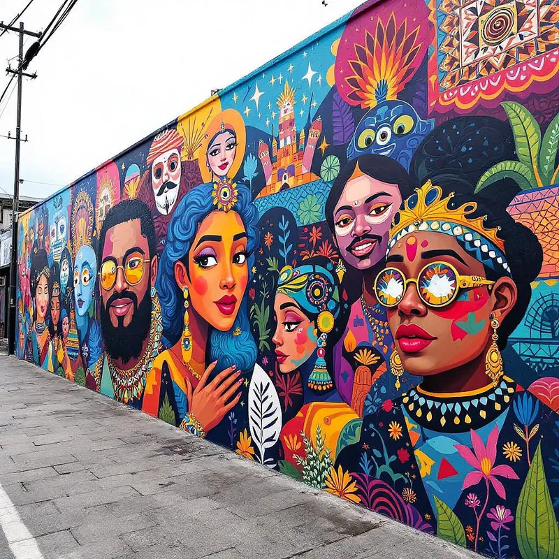 Street art portraying cultural diversity