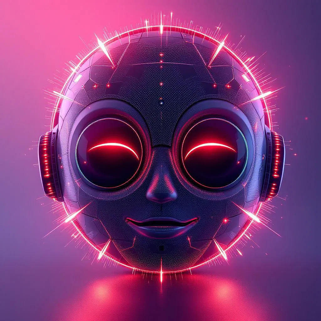 AI futuristic emoji with lighting effects