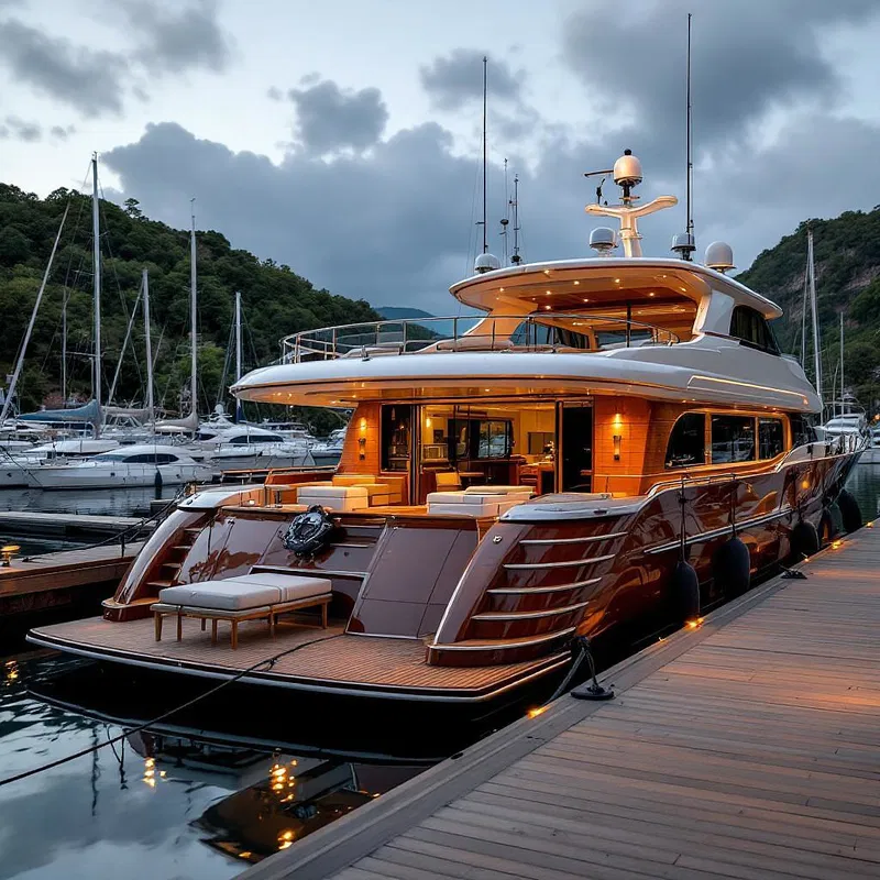 Elegant yacht with vintage luxury theme