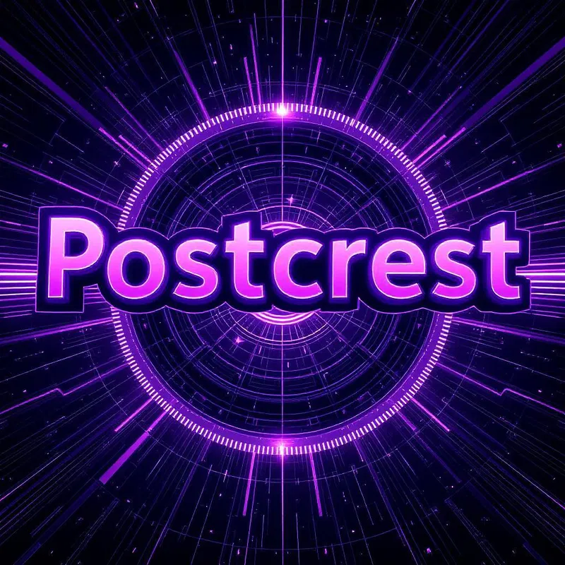 Typography art with futuristic appeal and Postcrest logo