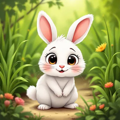 Cartoonish rabbit illustration