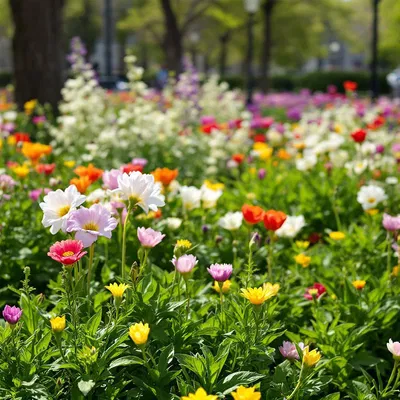 A city park in spring bloom