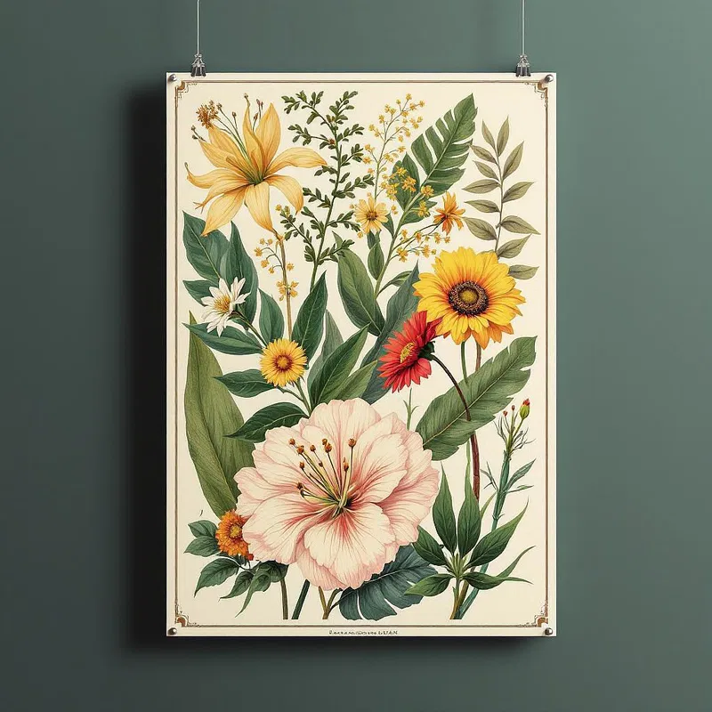 AI vintage art of botanical illustrations