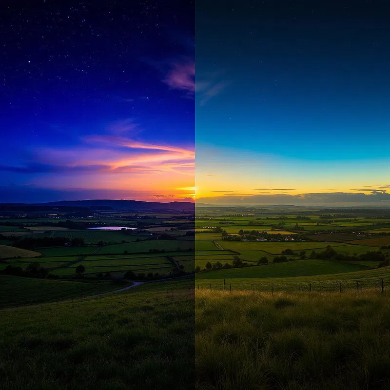 Rural day-night cycle in time-lapse style