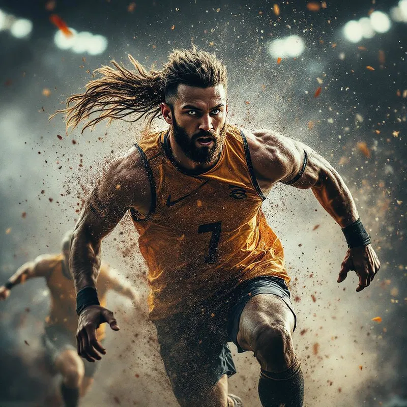 Sports documentary movie poster with athlete in motion