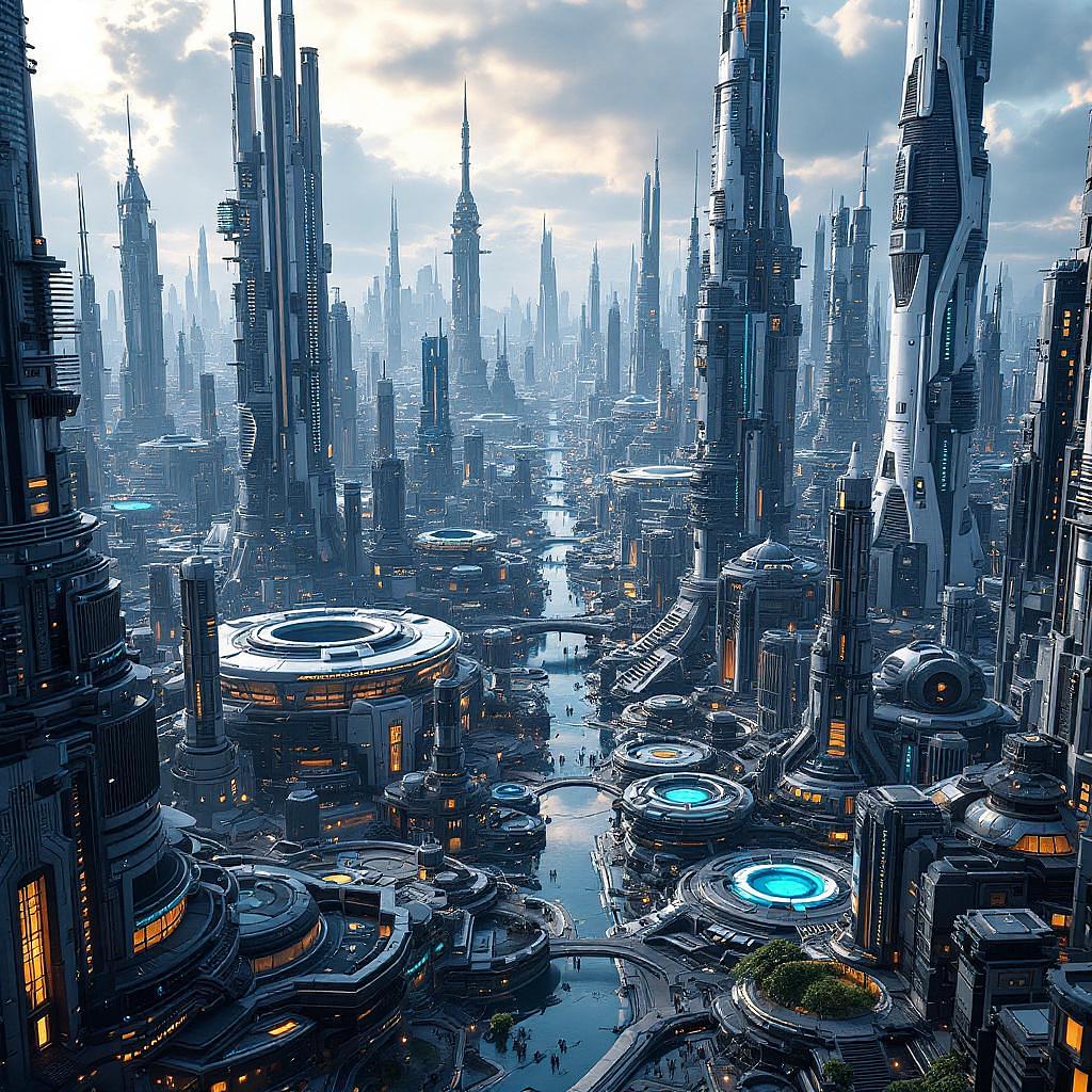 AI designing sci-fi city