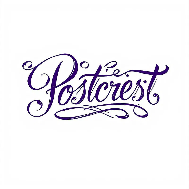 Postcrest logo with elegant calligraphy design