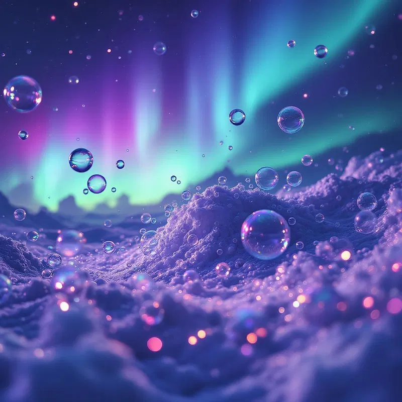 Etheral bubbles and northern lights