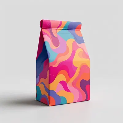 Creative packaging box mockup with abstract design