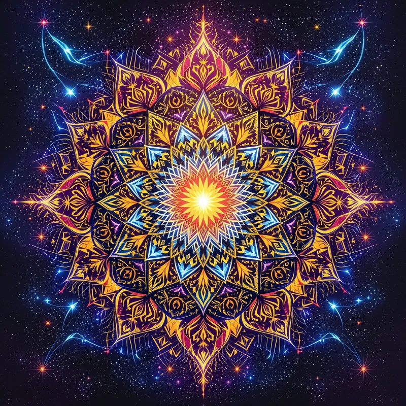 Vibrant Spiritual Art Mandala