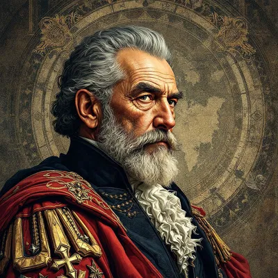 Artistic rendering of a historical leader