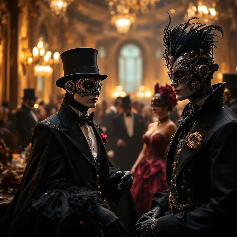 Steampunk-themed masquerade ball