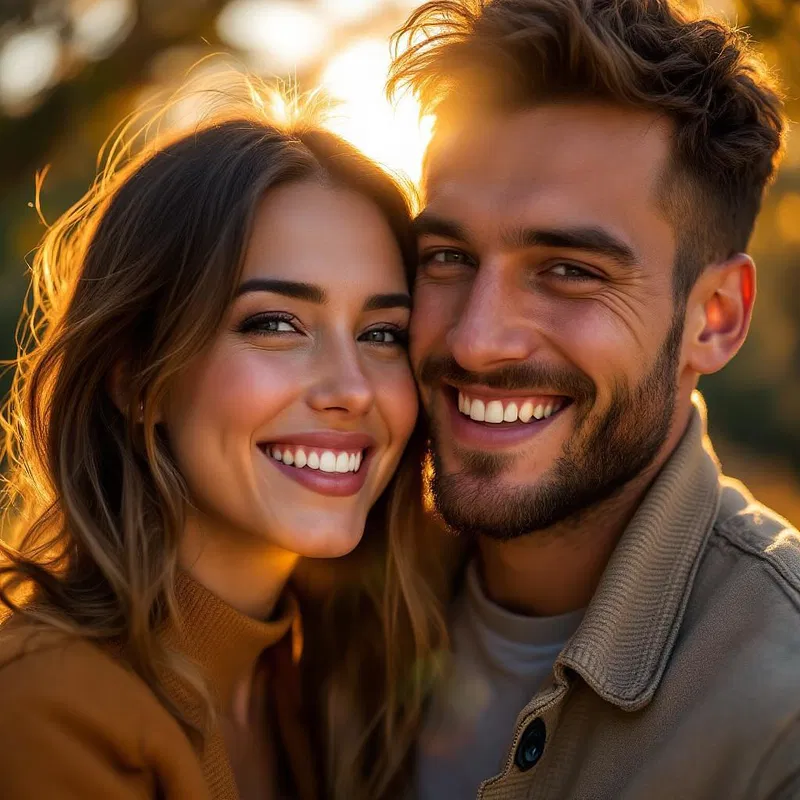 AI dating photo of a smiling couple