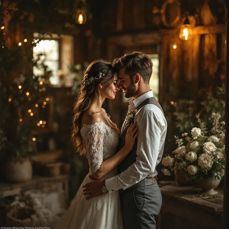 Rustic countryside couple's photoshoot