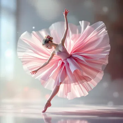 Pink ballerina doll in motion