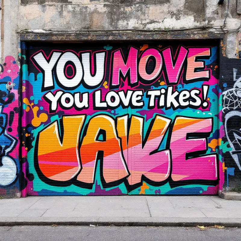 Vibrant graffiti style street art phrase