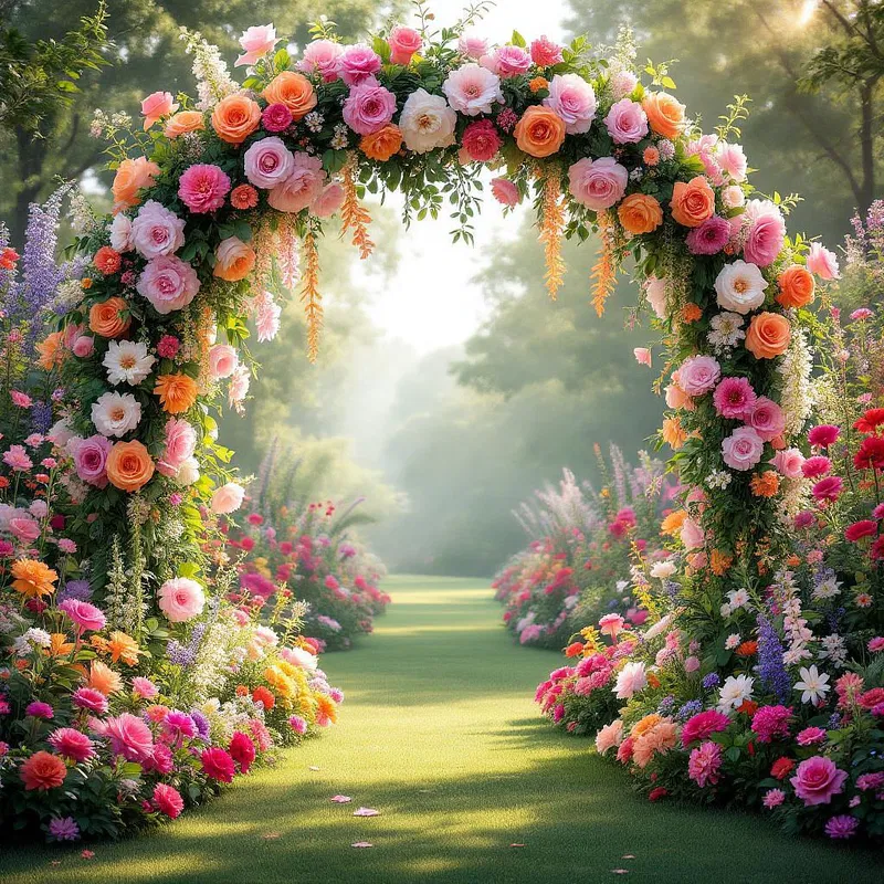 AI-created floral wedding arch