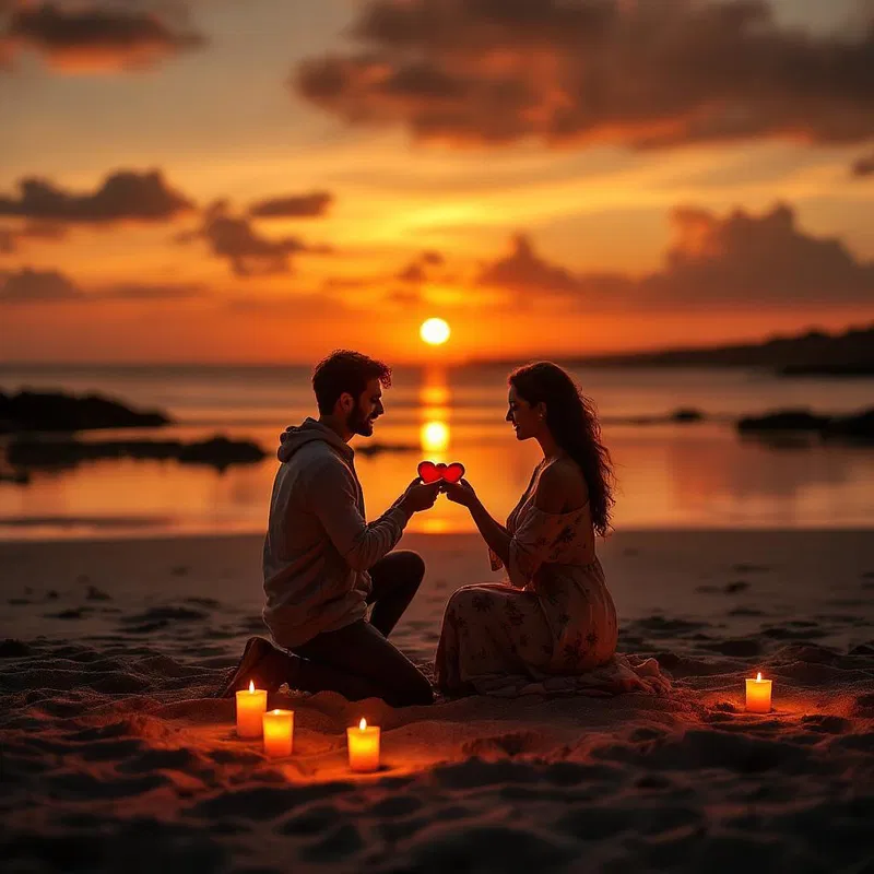 Valentine's day beach proposal