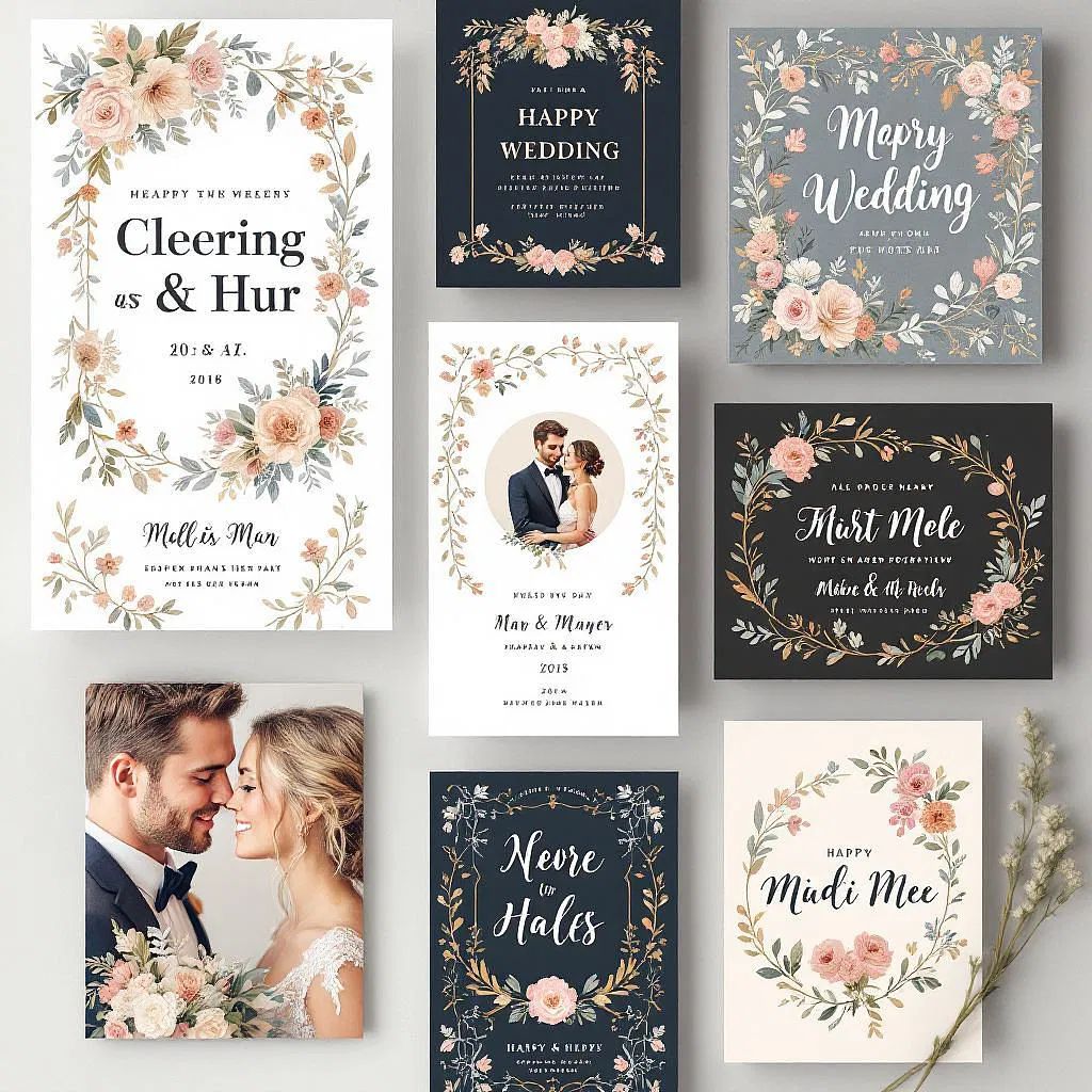 Custom wedding card design possibilities with AI