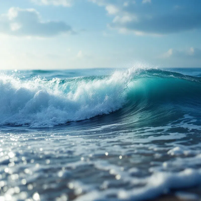 Beach waves rolling in time-lapse sequence