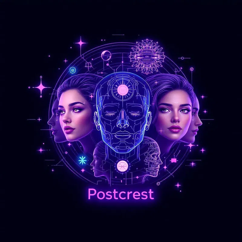 AI avatar creation process with Postcrest branding