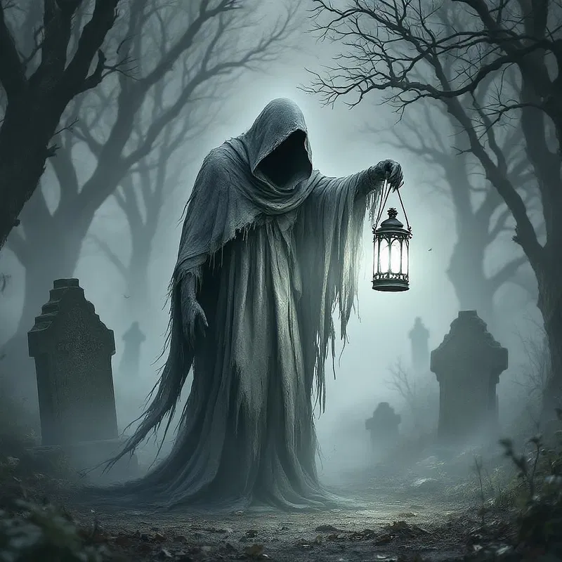 Captivating haunt with a lantern